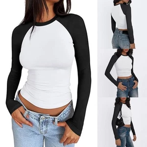 Fashion Forward Womens Long Sleeve Tee with Color Block for All Occasions - Picture 1 of 23