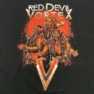 2024 Red Devil Vortex 2-sided XL Black T-shirt Tour Concert Rock Band Metal - Picture 1 of 8