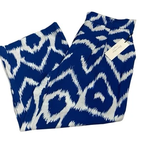 Haver & Blair Pants Womens L Blue White Tie Dye Wide Leg Pull On Elastic Waist - Picture 1 of 12