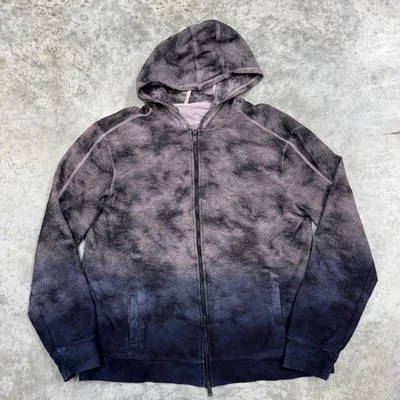 John Varvatos Sudadera con Capucha Para Hombres XL Negro Púrpura Azul Ombre Cremallera Completa Sudadera Raglán Foto 1 de 4