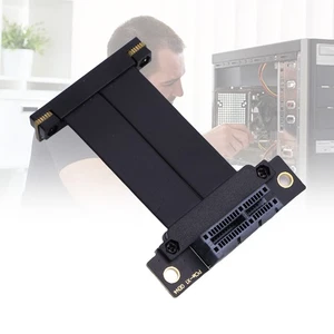 PCIE 4.0 X1 Riser Cable 90° Male To Female Full Speed Lossless Flexible Gen NEW - Afbeelding 1 van 18