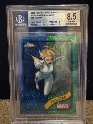 2025 TOPPS CHROME MARVEL YELENA #83 BLUE & GREEN SHIMMER-BGS 8.5 - Image 1 of 2