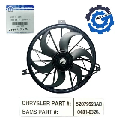 New OEM Mopar Radiator Cooling Fan for 1999-07 Jeep Liberty 52079528AB CBG4F250 - Image 1 of 4