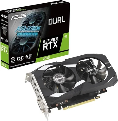 NEW ASUS Dual NVIDIA GeForce RTX 3050 6GB OC Edition Gaming Graphics Card - GPU - Image 1 of 4