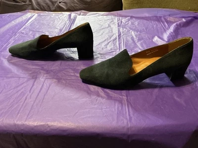 Zapatos de salón Ralph Lauren de tacón ancho de gamuza con punta cuadrada negros talla 9B Foto 1 de 4