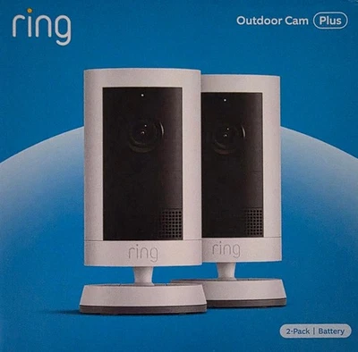 Ring Outdoor Cam Plus 2 Pack | Battery | White | Ring Security Cameras - Image 1 of 4