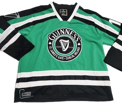 Camiseta de hockey Guinness Beer verde arpa blanca #17 irlandesa Dublín Irlanda talla 2XL Foto 1 de 4