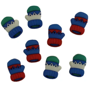 Guantes cálidos de invierno 4781 - botones en abundancia - guante de Navidad - chatarra de costura artesanal - Imagen 1 de 2