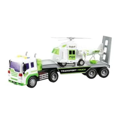 Auto Carro Attrezzi Camion Trasporti Elicottero Bianco Luci e Suoni Scala 1:16 - Immagine 1 di 2