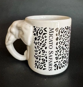 Micato Safaris 3D Elephant Handle Leopard Safari Mug Made in USA Africa Souvenir - Picture 1 of 7