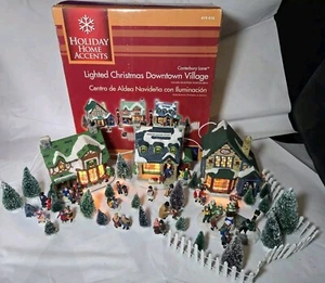 Home Accents Holiday Canterbury Lane 15pc Light Up Christmas Village + 25 Extras - Picture 1 of 13