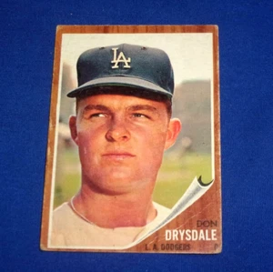 1962 Topps DON DRYSDALE #340 Baseball Card L.A. Dodgers GD/VG - Picture 1 of 2