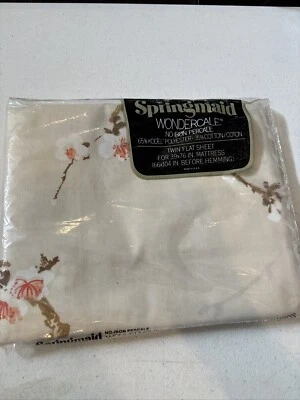 Springmaid Wondercale Percale Twin Flat Sheet Lovebirds Theme 65% Poly/35% Cotto - Image 1 of 4