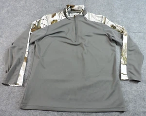 Moutainaire Realtree Mens Large Camo Pullover 1/4 Zip Mock Neck Top Shirt - Picture 1 of 13