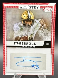 2024 Sage Artistry - Tyrone Tracy Jr Red Auto RC - New York Giants #ART-TTJ - Picture 1 of 2