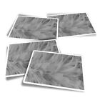 4x Rectangle Stickers - BW - Vintage Feathers #43000
