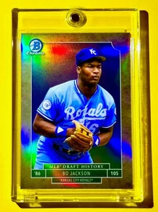 Bo Jackson RARE SILVER REFRACTOR BOWMAN CHROME DRAFT SP INSERT KC ROYALS - MINT! - Picture 1 of 6