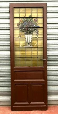 Porte de passage a vitraux Art Déco XX siècle - Photo 1/4