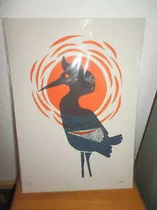 Marcus Walters Stork Print - Limited Edition A3 Screen Print Bird Art Poster UK - Picture 1 of 6