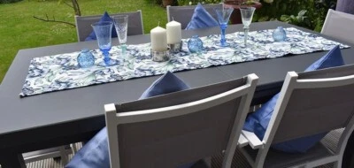 Table Runner Provence 50x170 CM Light Grey Blue Jacquard Gobelinart from France - Image 1 of 4