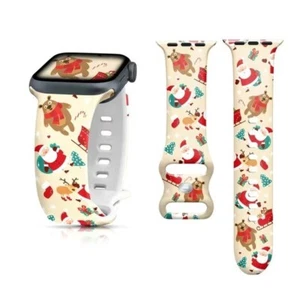 Christmas Watch Band Christmas Replacement Silicone Wrist Band Strap Apple Watch - Picture 1 of 2