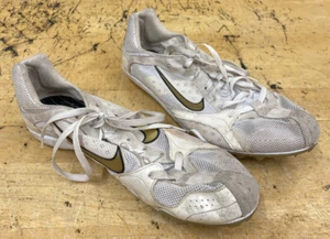 NIKE ZOOM W9 Track & Field Spikes White/Gold 343405 171 Womens Size 9 - Picture 1 of 12