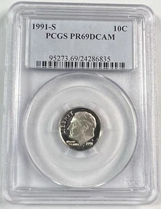 1991-S Clad Roosevelt Dime Graded PR69DCAM by PCGS - Bild 1 von 2