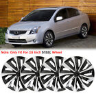 16'' Hubcaps Wheel Rim Covers Snap On Full Hub Caps For Nissan Sentra 2007-2012