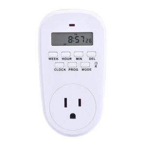 7 Day Digital Timer Wall Plug Socket Control Weekly Programmable Switch Indoor - Picture 1 of 4