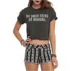 Hot Topic Juniors No Such Thing As Normal Crop Top Shirt NWT S, XL