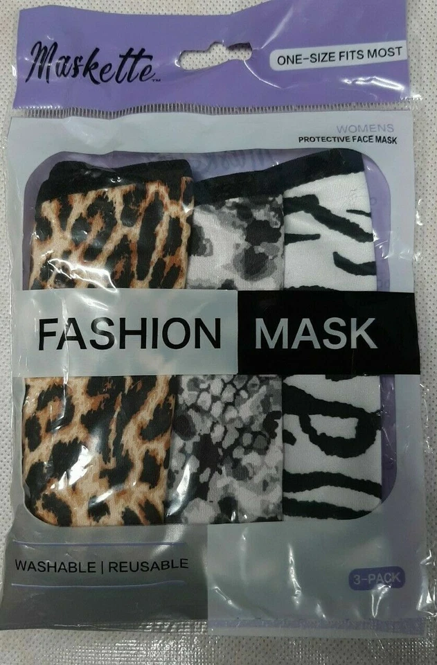 Maskette Fashion Masks - 3Pk. - One-Size Fits Most - Washable/Reusable - SEALED - Image 1 of 1