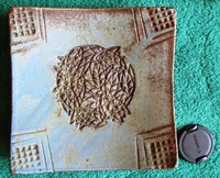 Mid Century Ceramic Vase Plate Scandinavian Studio ART Pottery Artist signed M