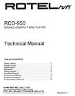 Servicio Manual De Instrucciones Para Rotel Rcd 950
