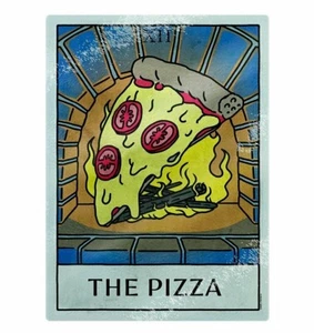The Pizza Glass Chopping Board, Lunch Dinner Snack Cheese Deadly Tarot Card Life - Picture 1 of 3