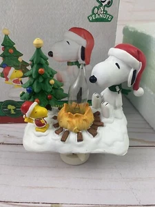 Peanuts Snoopy Woodstock flackernd Outdoor Weihnachten Lagerfeuer Nachtlicht funktioniert - Bild 1 von 11