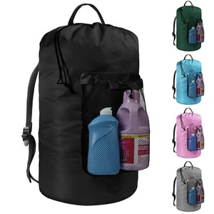 Laundry Backpack Travel Bag with Adjustable Shoulder Straps Mesh Pockets - Picture 1 of 7