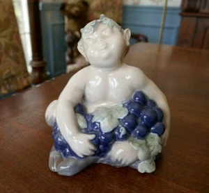 Vintage Royal Copenhagen Denmark Porcelain Faun with Grapes # 2361 - Picture 1 of 11