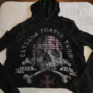 Mens Helix Graphic Longsleeve Lightweight Skull MMA Extreme Fighter Hoodie 2xl - Picture 1 of 4