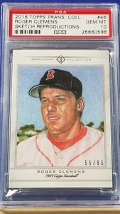 Roger Clemens - 2016 Topps Transcendent Sketch PSA 10 #55/65 - Picture 1 of 2
