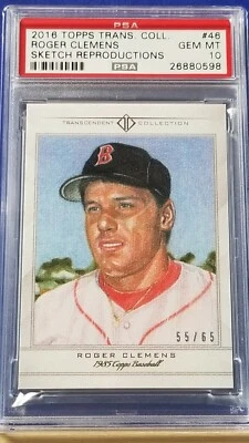 Roger Clemens - 2016 Topps Transcendent Sketch  PSA 10  #55/65    - Image 1 of 2