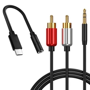 Heavy-Duty 3.5mm Audio Adapter with Smart DAC Chip+RCA Cable for Nokia 8 Sirocco - Picture 1 of 1