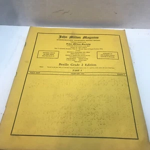 VINTAGE BRAILLE GRADE 2 ED JOHN MILTON MAGAZINE FEBRUARY 1956 - Picture 1 of 4
