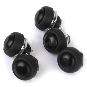 5x Momentary Push Button Horn Switch for Doorbell/Boat/Car Waterproof Black - Picture 1 of 12