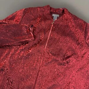 Laura Ashley Woman Jacke Blazer Gr. 2X Gobelin glänzend rot Urlaub Karriere Damen - Bild 1 von 7