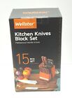 Kitchen Knife Set Wellstar 15 Pieces Cooking Knives With Wooden Block