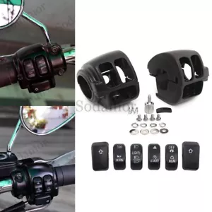 Motorbike Switch Housing Cover+Hand Control Button Cap Fit For Harley Sportster - Bild 1 von 14