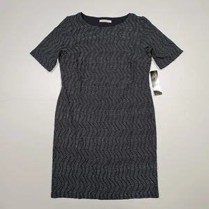 Betty Barclay Womens Dress Navy Blue 16 UK Short Sleeve Textured Knee Length - Picture 1 of 6