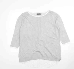 Mint Velvet Womens Grey Boat Neck Viscose Blend Jumper Size 14 - Picture 1 of 4