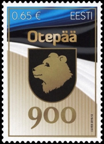 Estonia 2016 (09) Otepää - 900 aniversario - Escudo - Oso Foto 1 de 1