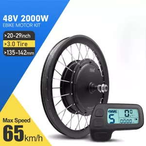 48V 2000W MTB Electric Bike Conversion Kit 20-29In 700C Rear Brushless Hub Motor - Picture 1 of 30
